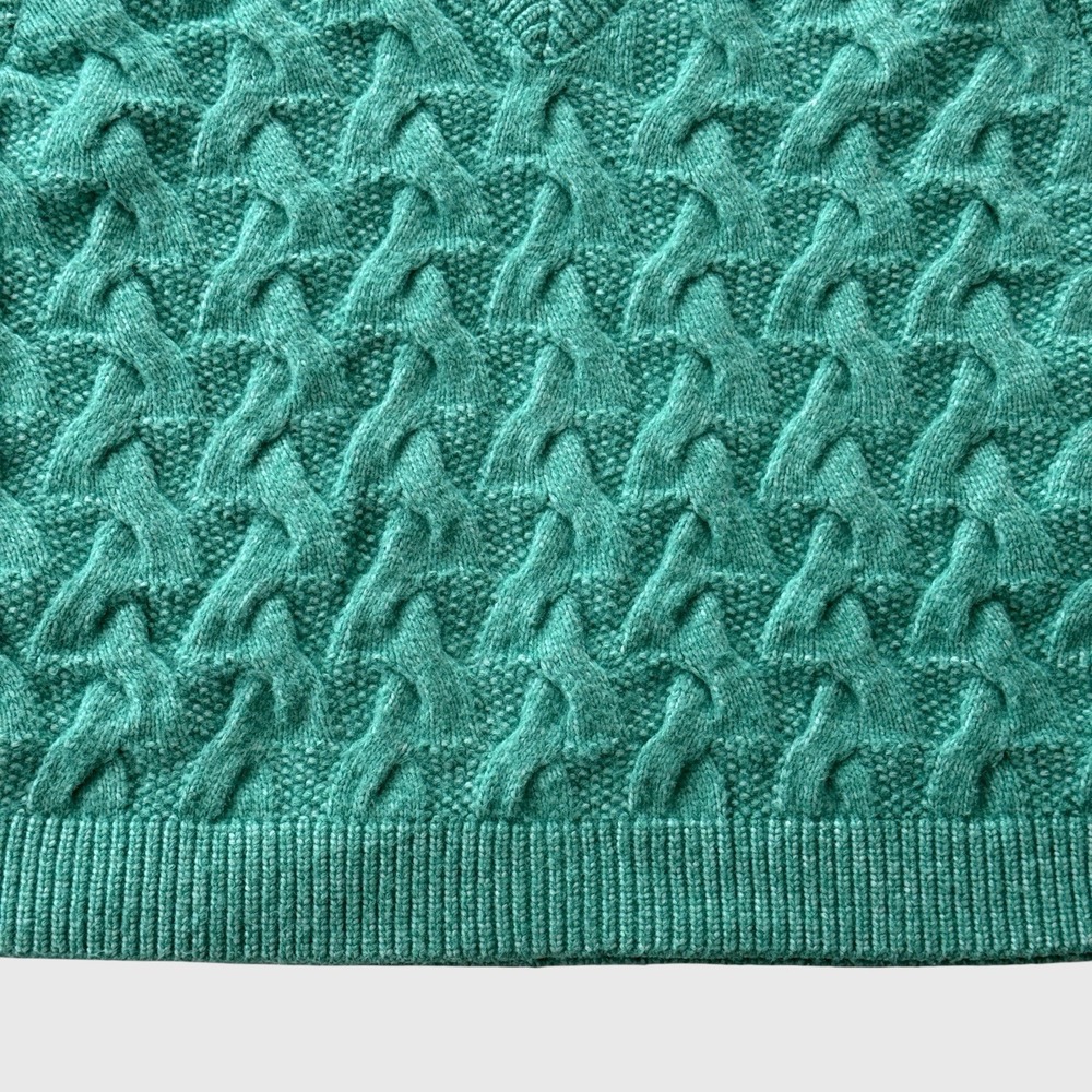 ON 34th Cropped Cable Knit Sweater Vest Spring Green Preppy Boxy Women's Small - Picture 3 of 9